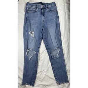 GAP Denim Women’s Cigarette High Rise SIZE 6 / 28R Raw Frayed Hem Distressed